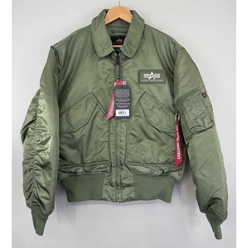 Alpha Industries Bomber CWU 45/P Flight Jacket Men's XL Sage Green NWT